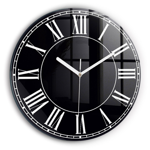 Horloge ronde murale Chiffres romains noirs