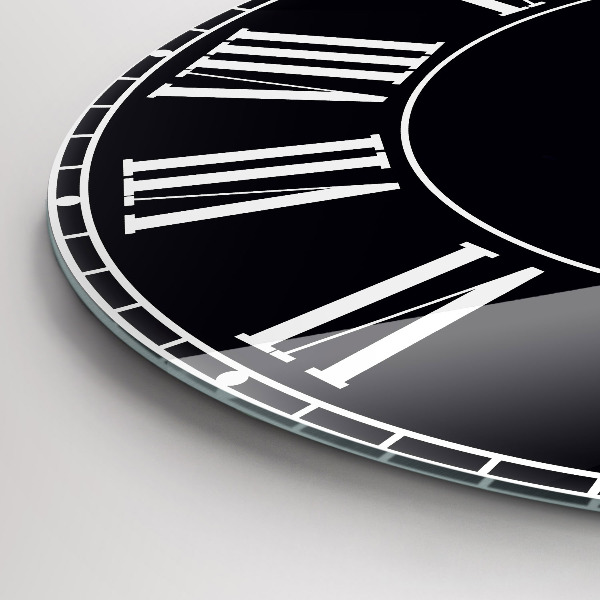 Horloge ronde murale Chiffres romains noirs