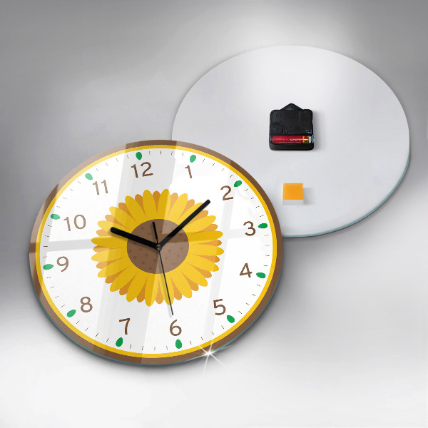 Horloge ronde murale Fleur de tournesol
