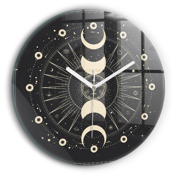 Horloge ronde murale Lunes et Soleil