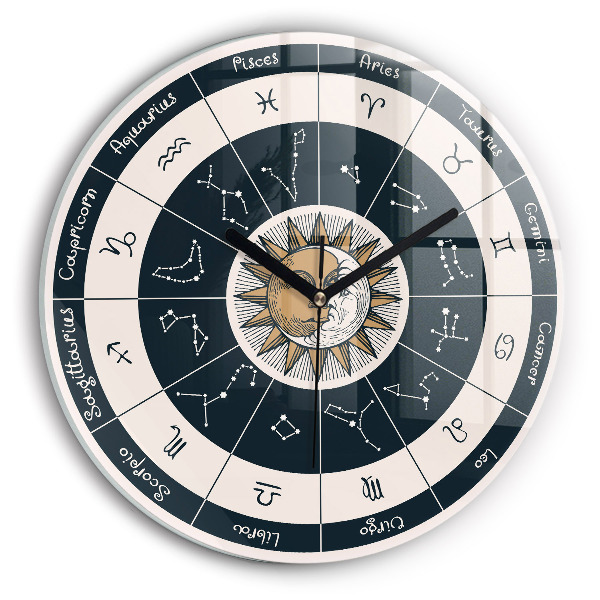 Horloge ronde murale Constellations du zodiaque