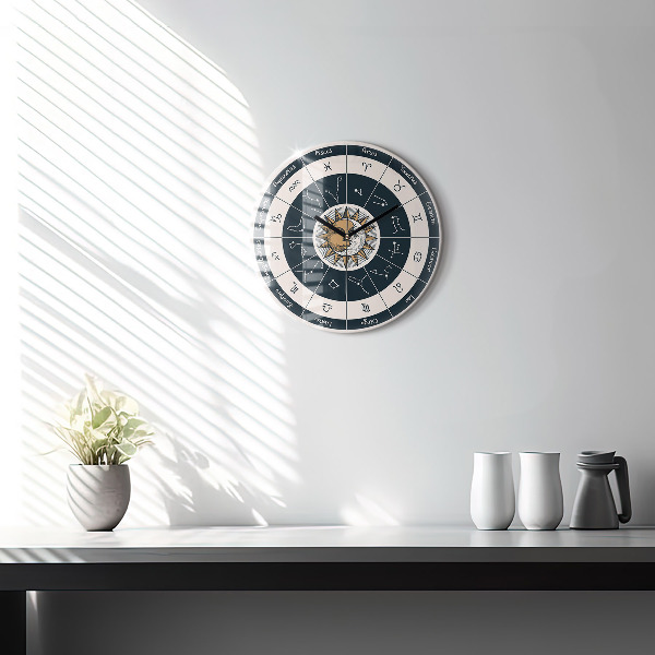 Horloge ronde murale Constellations du zodiaque
