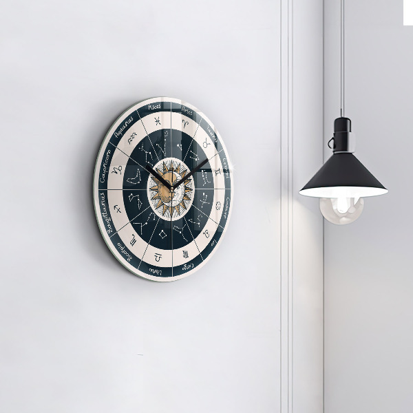 Horloge ronde murale Constellations du zodiaque