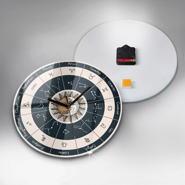 Horloge ronde murale Constellations du zodiaque