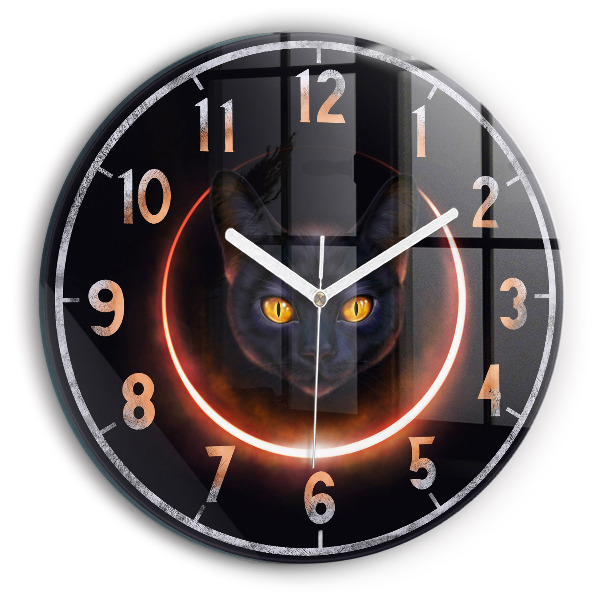 Horloge ronde murale Chat magique